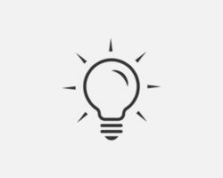 Light bulb icon vector. Llightbulb idea logo concept. Lamp electricity icons web design element. Led lights isolated silhouette. vector