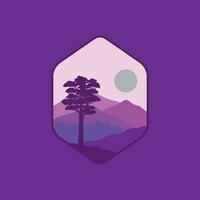 Illustrations of mountains and nature with minimalist designs are suitable for natural themes. vector