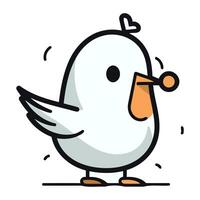 cute bird cartoon vector illustration graphic design doodle hand drawn