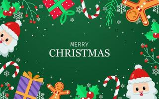 Merry Christmas Background with Santa Element vector