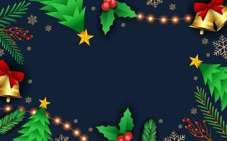 Christmas background with realistic decoration vector