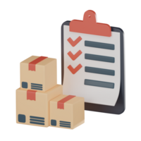Logistics list checklist icon 3D render. png