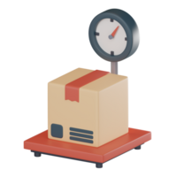 Weight scale cardboard boxes logistics icon 3D render. png