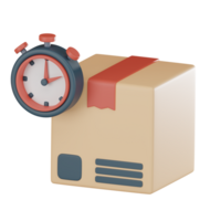 Express time delivery logistics icon 3D render png