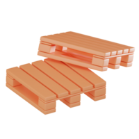 Wooden pallet logistics icon 3D rendered png
