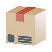 Cardboard box logistics icon delivery and shipping 3D render. png