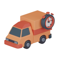 uitdrukken tijd levering auto logistiek icoon 3d geven png