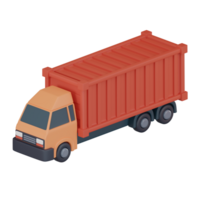 récipient un camion logistique icône 3d rendre. png