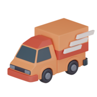 Fast delivery car logistics icon 3D render png