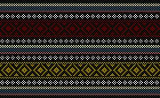 Ethnic pixcel art pattern, Vector Geometric tribal background, Red and black pattern ornament native