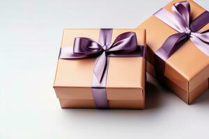 gift box with satin ribbon AI Generated photo