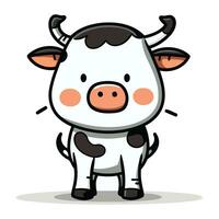 Cute Cow Cartoon Mascot Character Vector Illustration EPS10