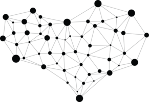 infographie abstrait cœur polygonal géométrique Triangle, transparent Contexte png