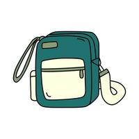 Shoulder bag in cartoon style. Vector illustration of cross body bag isolated on white background