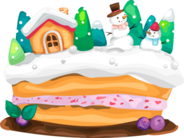 Christmas cake illustration png