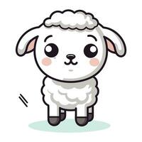 Cute cartoon sheep. Vector illustration isolated on a white background.