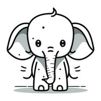 Cute Elephant Cartoon Character Vector Illustration. Suitable for greeting card. poster and banner