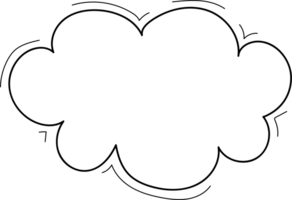 Hand drawn clouds, Transparent background png