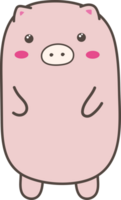 Hand drawn cute pig illustration, Transparent background png