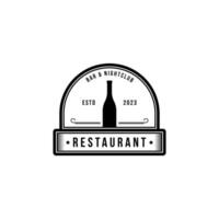 wine restaurant bar and nightclub logo design ideas vector