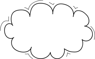 Hand drawn clouds, Transparent background png