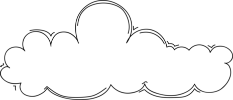 Hand drawn clouds, Transparent background png