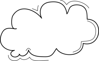 Hand drawn clouds, Transparent background png