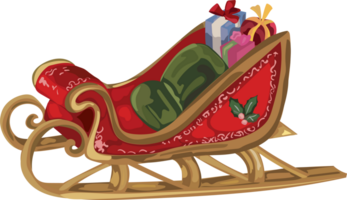 illustration du traîneau du père Noël png
