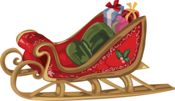 ilustração do trenó do papai noel png