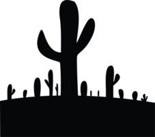 Landscape with cactus and sunset, Sunrise, Transparent background png