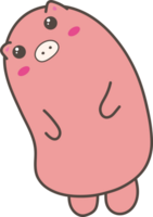 main tiré mignonne porc illustration, transparent Contexte png