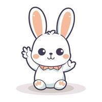 Cute bunny cartoon character. Vector illustration. Cute rabbit.