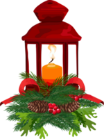 Navidad vela linterna ilustración en transparente antecedentes. png