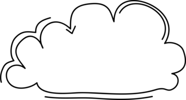 Hand drawn clouds, Transparent background png