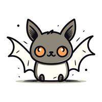 Cute cartoon bat. Vector illustration isolated on a white background.