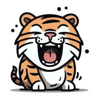 Tigre linda dibujos animados mascota personaje vector ilustración.