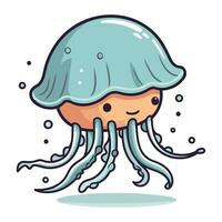 Cartoon jellyfish. Colorful vector illustration in cartoon style.