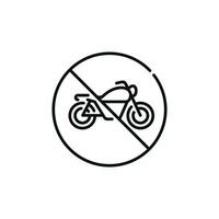 No motorcycle line icon sign symbol isolated on white background vector