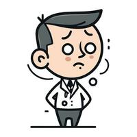 Businessman feeling sad   Cartoon Businessman Character Vector Illustration.