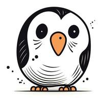 linda pingüino. vector ilustración. aislado en blanco antecedentes.