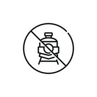 No train line icon sign symbol isolated on white background vector