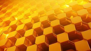 Abstract yellow gradient, honeycomb background. Ai Generated photo