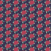 Red Rose Pattern with dark blue background vector pattern
