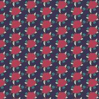 Red Rose Pattern with dark blue background vector pattern