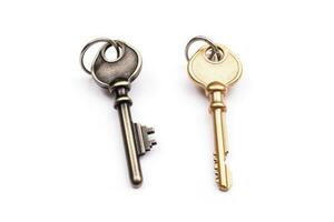 bunch of keys , isolated on white. AI Generated photo