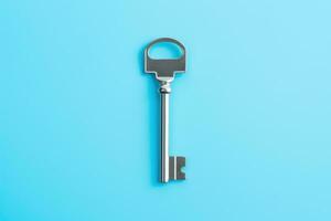 a key, isolated on blue background. AI Generated photo