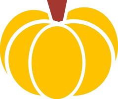 Simple pumpkin vector illustration isolated on white background. Fall, autumn, Thanksgiving or Halloween vector element perfect for icons, stickers, logos, apparel and so on
