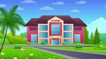school- gebouw in de park video