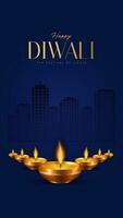 Happy Diwali Social Media Post for Advertisement, Status Wishes, Banner, Greeting Card vector