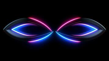 Abstract multicolor neon glowing line, Technology background, Generative AI photo